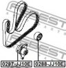 FEBEST 0287-JJ10E Tensioner Pulley, v-ribbed belt